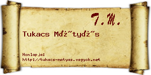 Tukacs Mátyás névjegykártya