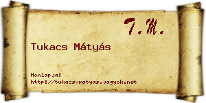 Tukacs Mátyás névjegykártya