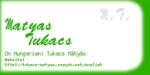matyas tukacs business card